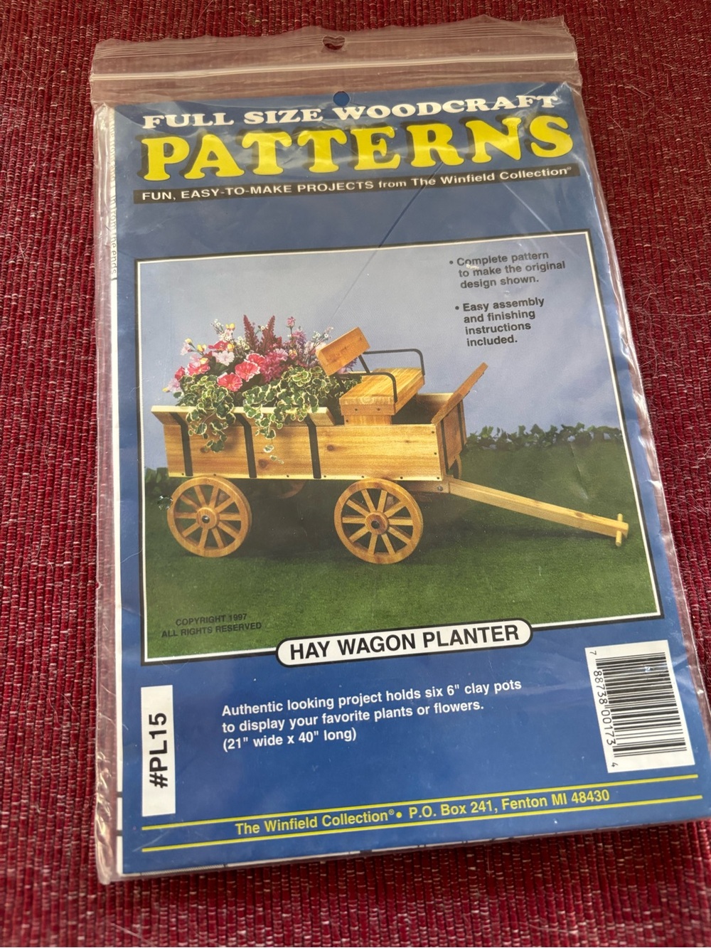 Vintage 2001 Full Size Woodcraft Pattern Hay Wagon Planter Never Opened